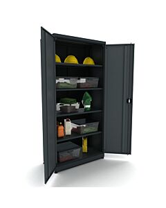 Metalen gereedschapskast 2 deurs - 4 planken