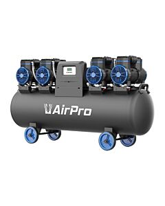 Fluisterstille compressor AirPro 4x2pk 400V 120Ltr tank