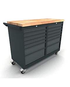 Verrijdbare werkbank 2x7 laden kast