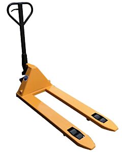 Palletwagen geel pro 2500KG, dubbele wielen voor+achter, 115cm lepels