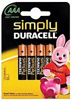 Batterijen Duracell Simply 4 X AAA 1,5V LR03