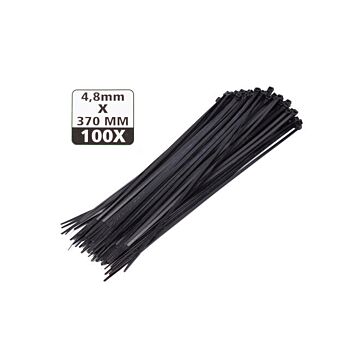Tie-ribs / Kabelverbinders 4.8x370mm zwart (100 DLG)