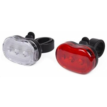 Fietslamp set 3x LED rood/wit (incl. batterijen)