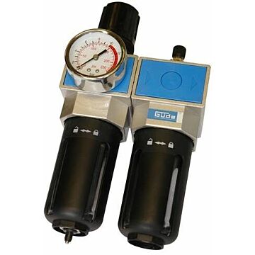 Waterafscheider + olievernevelaar met manometer en drukregelaar (complete onderhoudskit)