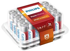 Batterij Philips Power Alkaline AA XL verpakking 24 stuks