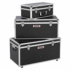 Aluminium koffer set / gereedschapkoffers 3-in-1 zwart