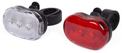 Fietslamp set 3x LED rood/wit (incl. batterijen)