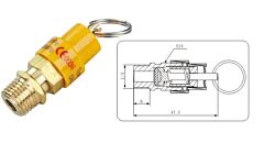 Veiligheidsventiel / Overdrukventiel 1/4 inch, 8 bar voor compressor