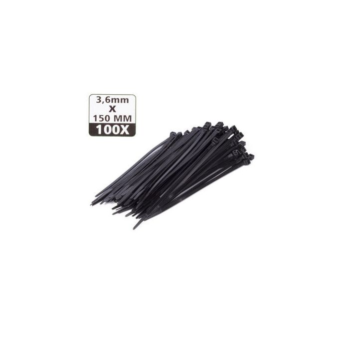 Tie-ribs / Kabelverbinders 3.6x150mm zwart (100 DLG)
