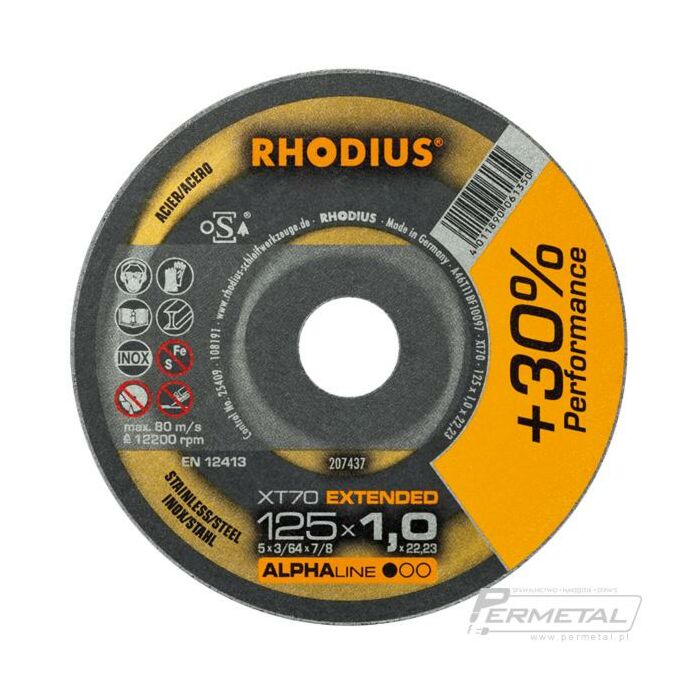 Doorslijpschijf Metaal+RVS 125x1.0 RHODIUS (1 stk)