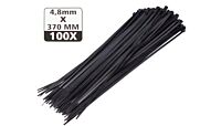 Tie-ribs / Kabelverbinders 4.8x370mm zwart (100 DLG)