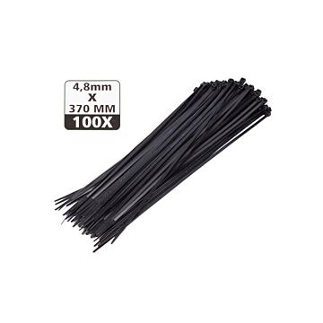 Tie-ribs / Kabelverbinders 4.8x380mm zwart (100 DLG)