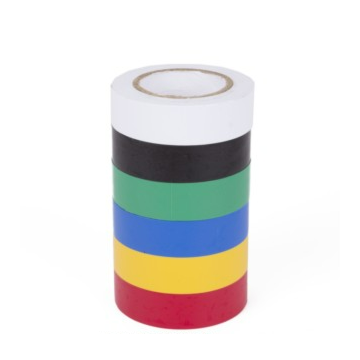 Isolatietape / pvc tape gekleurd (rol 6 stuks)