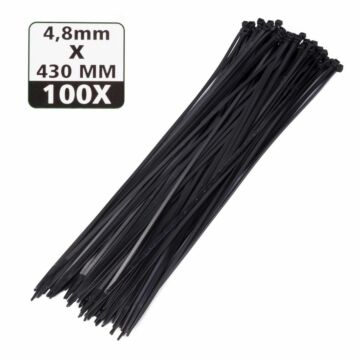 Tie-ribs / Kabelverbinders 4.8x430mm zwart (100 DLG)