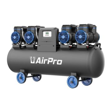 Fluisterstille compressor AirPro 4x2pk 400V 120Ltr tank