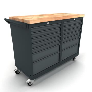 Verrijdbare werkbank 2x7 laden kast