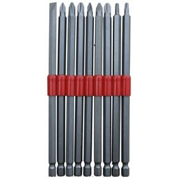 Bitset met lange bitten 10 delig PZ+Torx 150mm