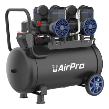 Fluisterstille compressor AirPro 2x1.8pk 40L tank