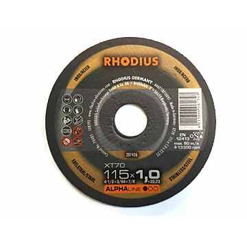Doorslijpschijf Metaal+RVS 115x1 RHODIUS (1 stk)
