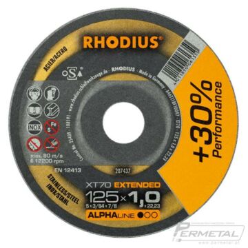 Doorslijpschijf Metaal+RVS 125x1.0 RHODIUS (1 stk)