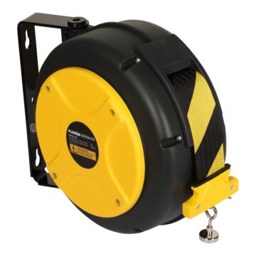 Haspel met afzetlint Geel/Zwart 16 meter