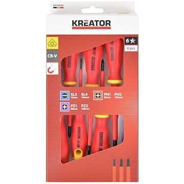 Elektro schroevendraaier set 6 delig VDE