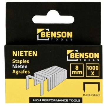 
Nietjes voor handtacker 1000 stuks 8 mm.
 
