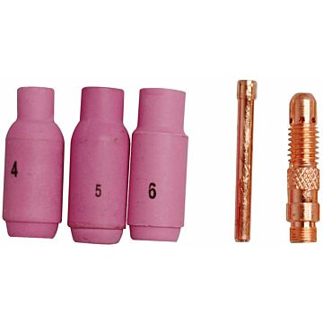 Nozzleset voor TIG lassen (1-6mm / 5 delig)