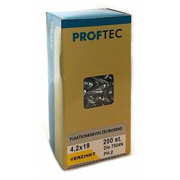 Proftec plaatschroef zelfborend 4.2x19 (200 stuks)