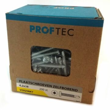 Proftec plaatschroef zelfborend 4.2x38 (200 stuks)