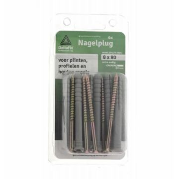 Slagpluggen 8 x 80 mm, 6 stuks