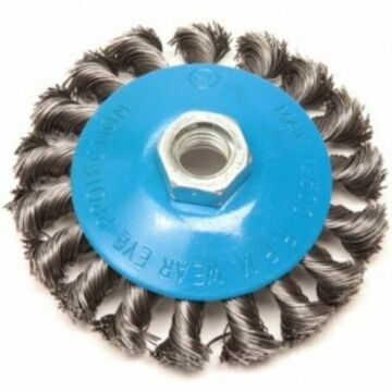 Staalborstel getordeerd 100MM plat (voor haakse slijper)