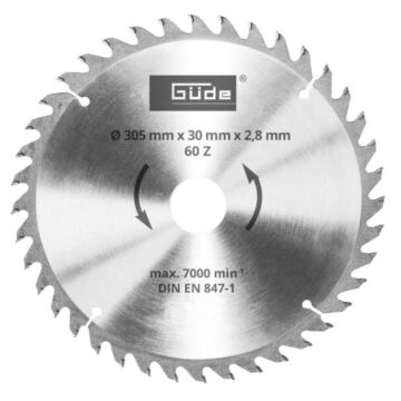 Zaagblad Hardmetaal 305x30mm 60T güde