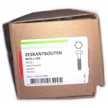 Zeskantbout VZ M12x120 (50 stuks)