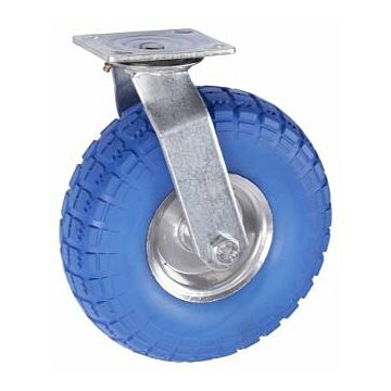 Zwenkwiel 3.50-4 Anti-lek wiel PU BLAUW