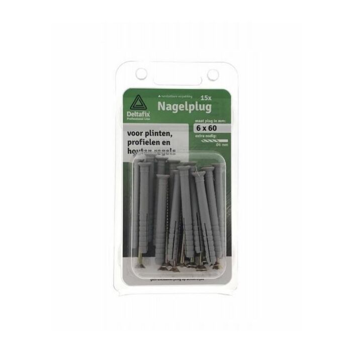 Slagpluggen 6 x 60 mm, 15 stuks