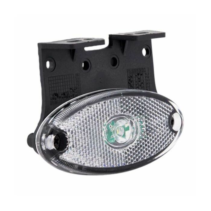 Breedtelamp LED ovaal WIT LED + hoeksteun 12V/24V