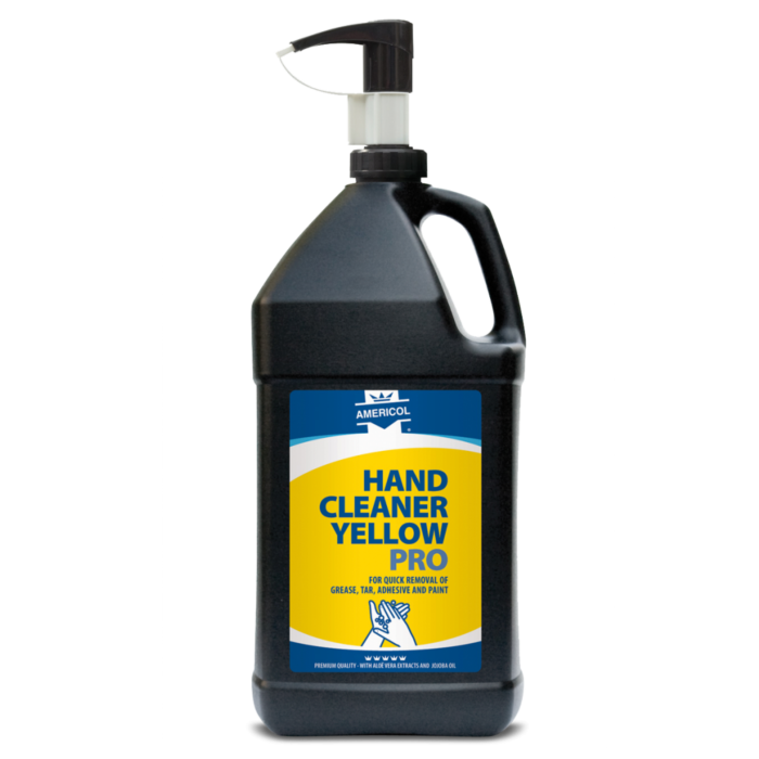 Handcleaner / garagezeep met korrel geel pro 3,8ltr + pomp