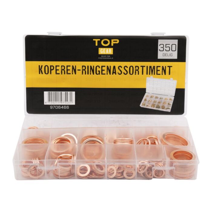Assortiment koperen ringen 350 delig