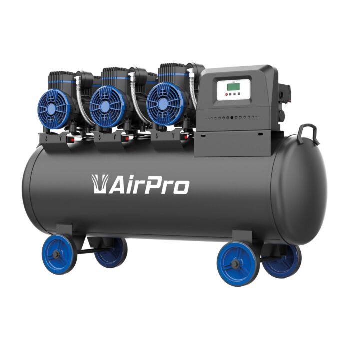 Fluisterstille compressor AirPro 3x1pk 230V 100ltr tank