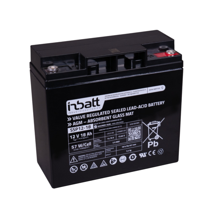 Accu voor generatoren e.d. 12 V 18 Ah