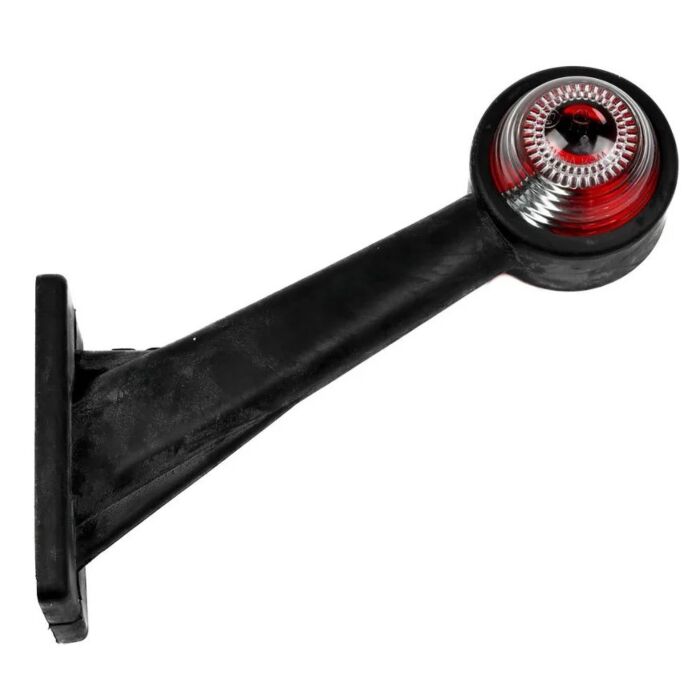 Breedtelamp (groot) rubber op steel 190MM rood/wit