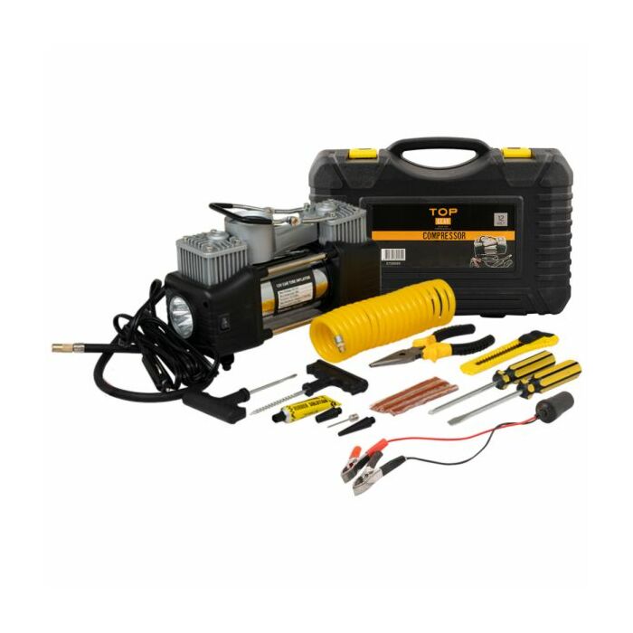 Compressor/ noodcompressor voor auto 2 cil/12v
