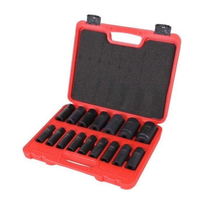 Krachtdoppenset lang (impact) 1/2" 16 delig