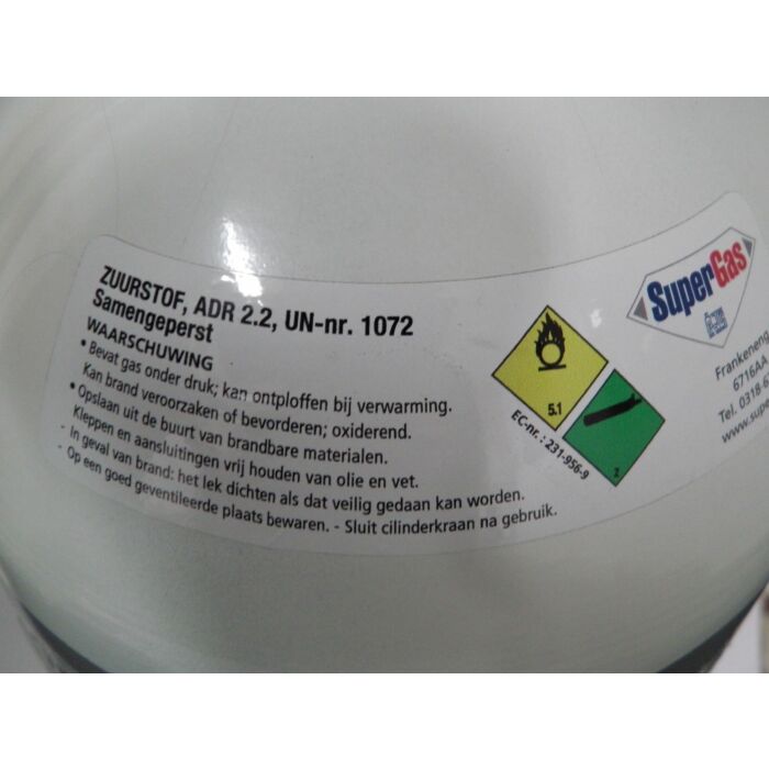 Vulling voor 20 liter zuurstoffles