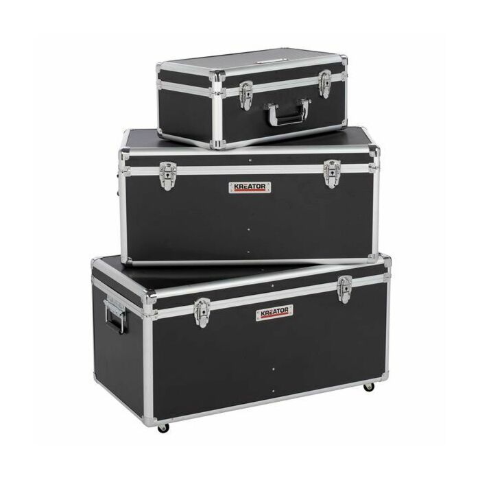 Aluminium koffer set / gereedschapkoffers 3-in-1 zwart