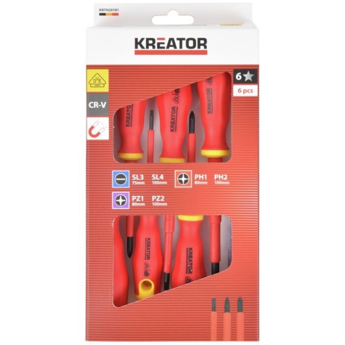 Elektro schroevendraaier set 6 delig VDE