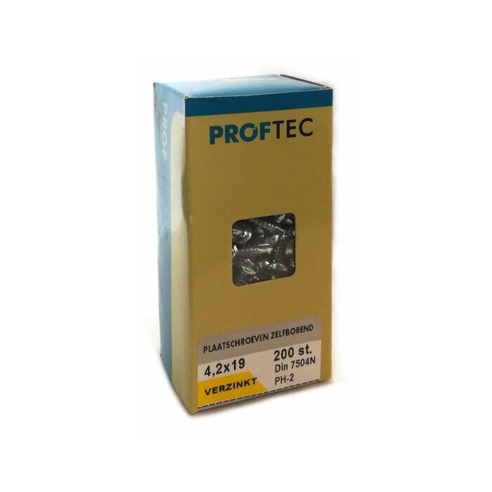 Proftec plaatschroef zelfborend 4.2x19 (200 stuks)