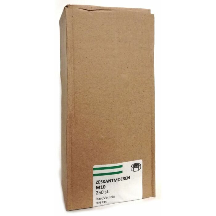 Zeskant moer VZ KL.8 SW-17 DIN934 M10 (250 stuks)